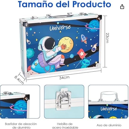 Kit Arte Maletín Astronauta 145 Piezas